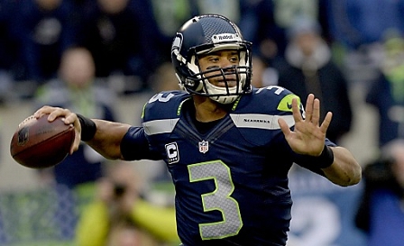 Seattle Seahawks Quaterback Russell Wilson in action